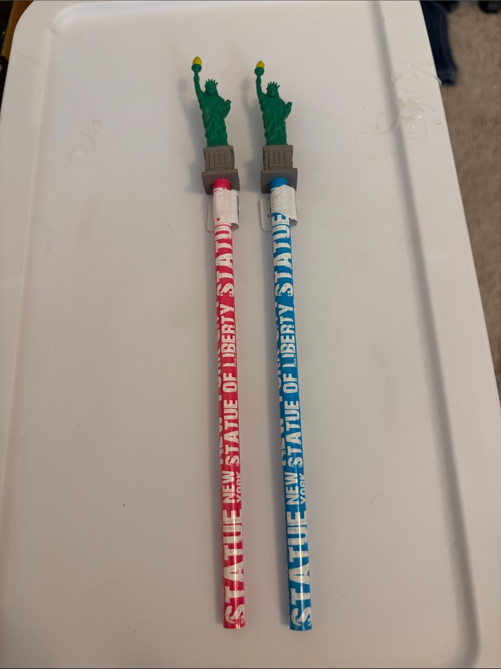 Vintage Statue of Liberty museum store Souvenir Pencils - Red & Blue